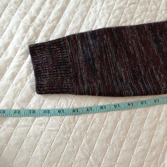 Gap Womens Toggle Cardigan Sweater Medium Maroon Multi Knit - Picture 7 of 9